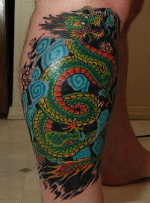 Chinese Dragon Pics Tattoo On Leg